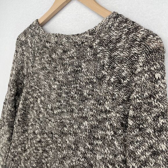 EILEEN FISHER Sweater PS Petite Linen Cotton Blend Round Neck Marled Brown USA - Picture 6 of 13